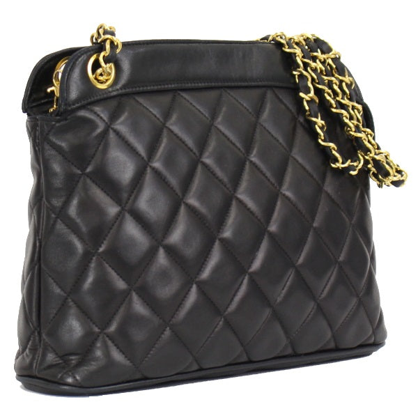 Chanel Chain Shoulder Bag Matelasse Black