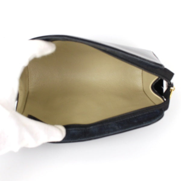 Chanel Cosmetic Pouch Enamel Coco Mark Black