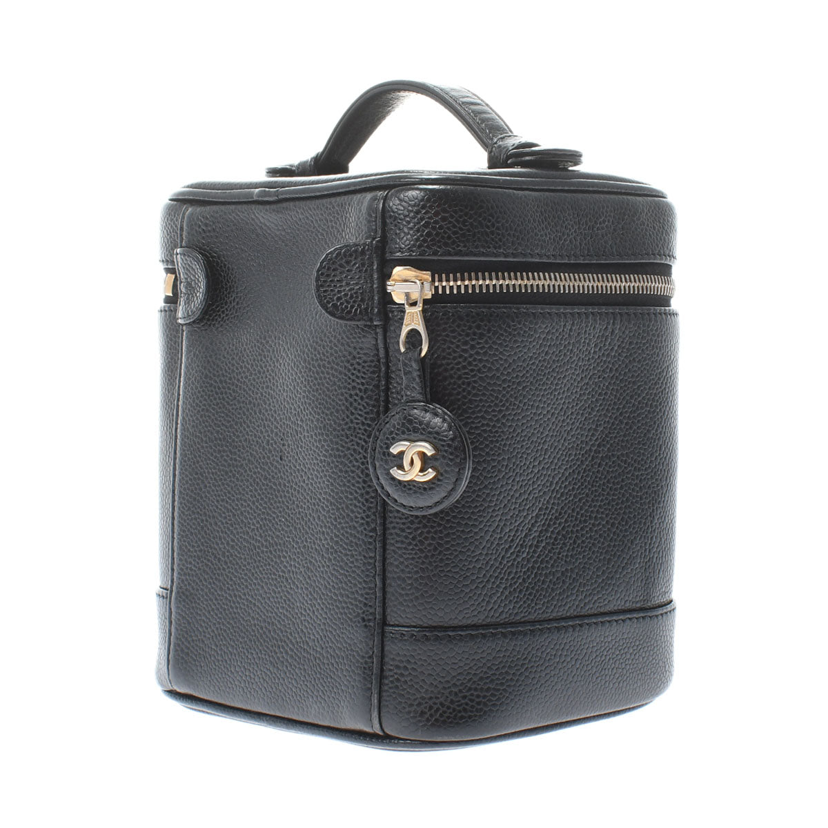 Chanel Vanity Black/Gold Hardware Caviar Skin Women's Handbag