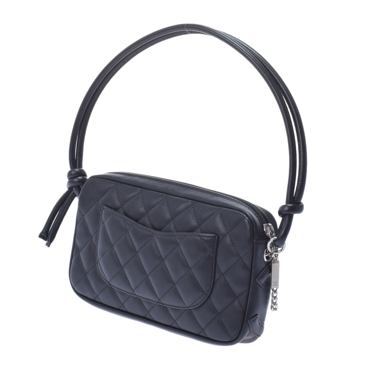 Chanel Cambon Line Black/Silver Hardware Calfskin Accessory Pouch