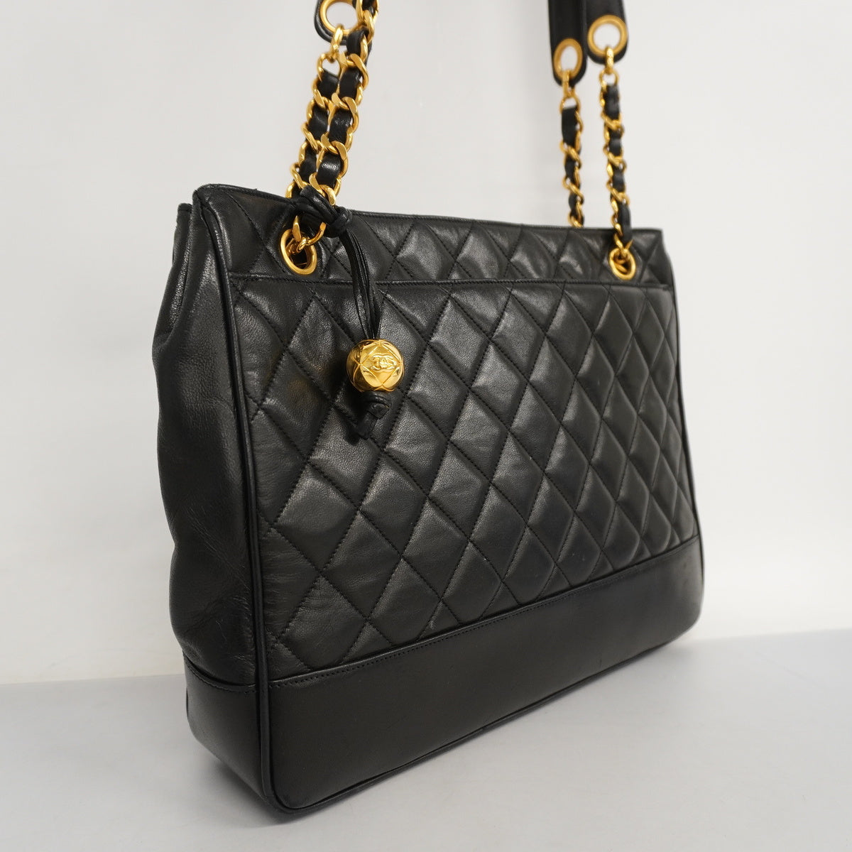 Chanel Shoulder Bag Matelasse Chain Lambskin Black