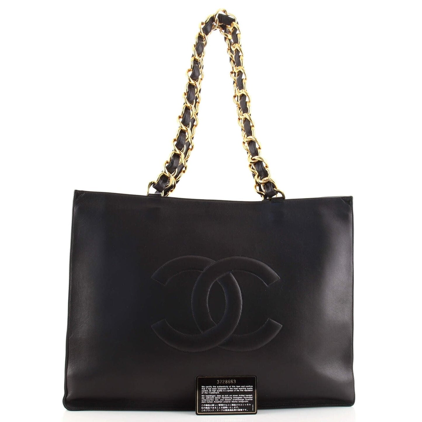 Chanel Vintage CC Chain Tote Lambskin Large Black