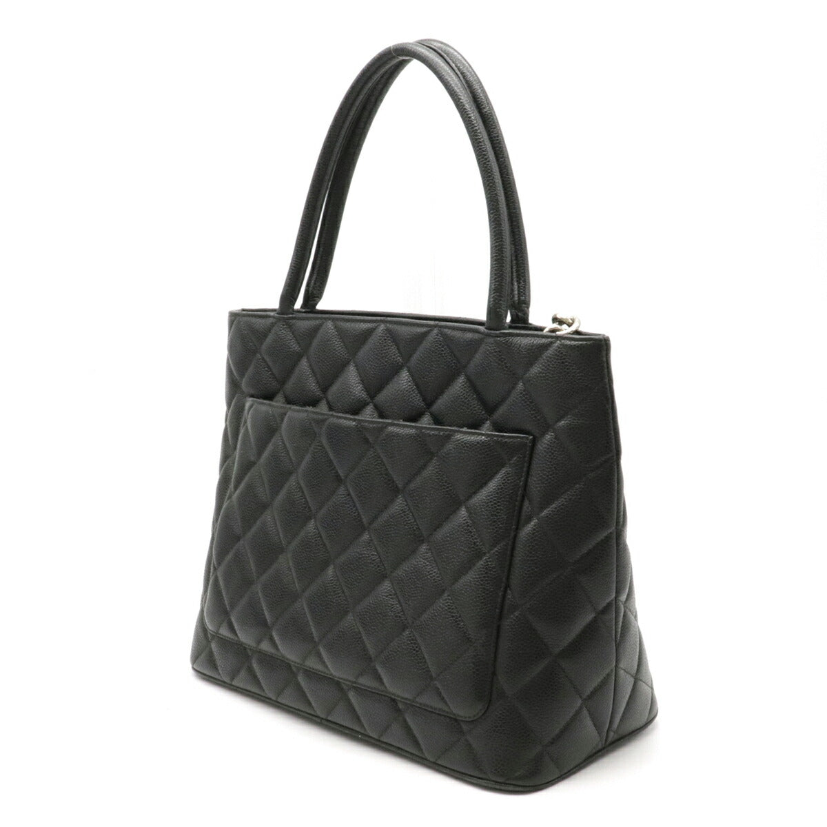 Chanel Matelasse Caviar Skin Reissue Tote Cocomark Leather Black