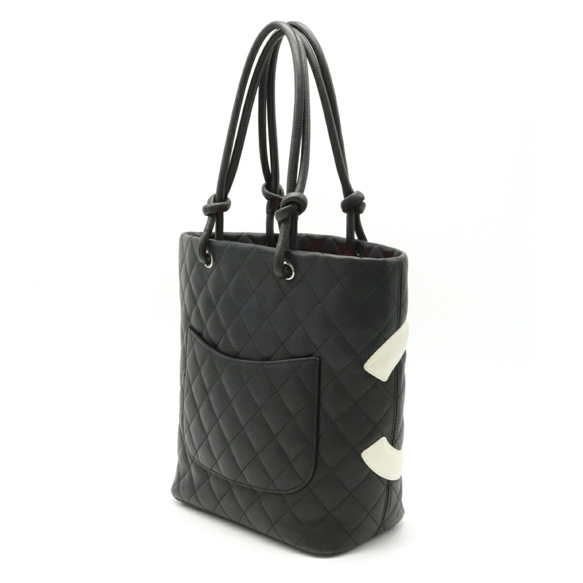 Chanel Cambon Line Coco Mark Medium Shoulder Bag Soft Calf Black White