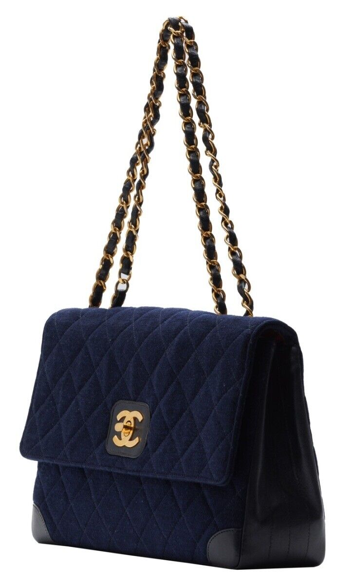 Chanel Matelasse Turnlock Straight Flap Chain Shoulder Jersey Material
