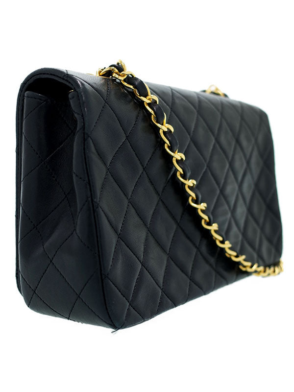 Chanel Matelasse Lambskin Black Chain Shoulder Bag