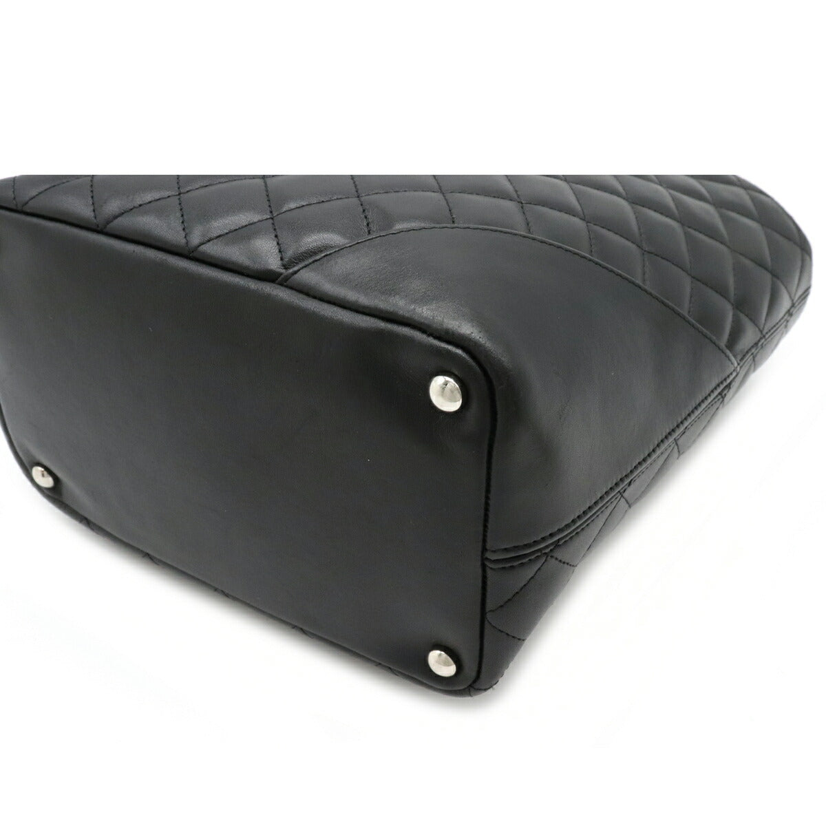 Chanel Cambon Line Medium Tote Bag Soft Calf Enamel Black