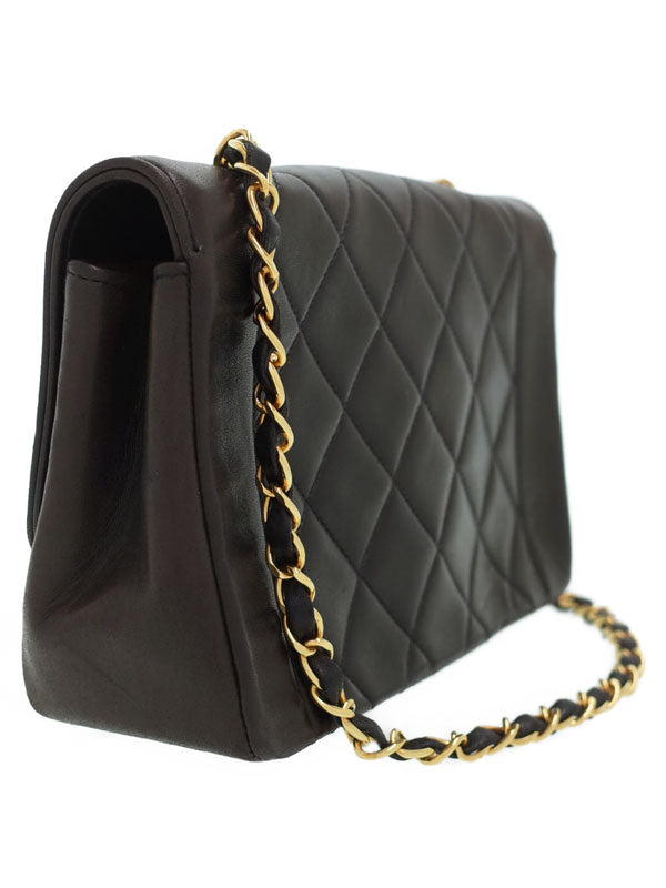 Chanel Diana Matelasse Chain Shoulder Bag Black