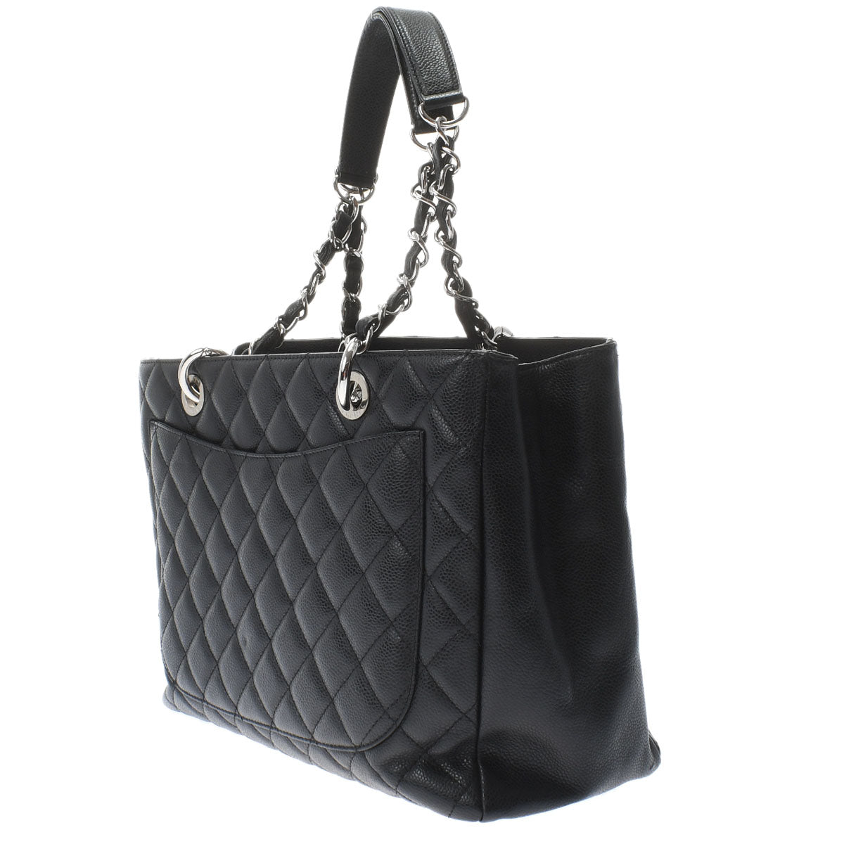 Chanel Matelasse Gst Black silver Hardware Caviar Skin Tote Bag