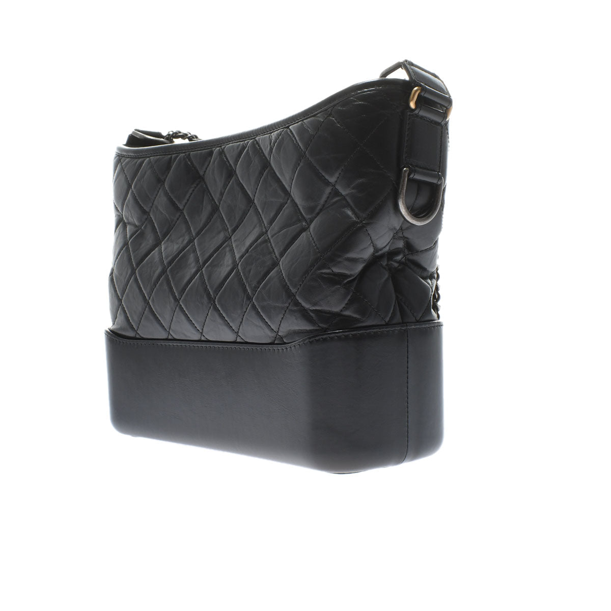 Chanel Black Gold Silver Hardware Vintage Calfskin Shoulder Bag