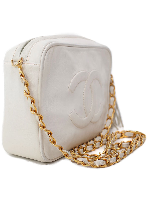 Chanel Coco Mark Chain Shoulder Bag White
