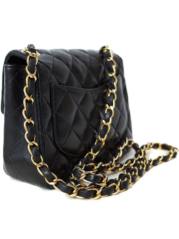 Chanel Mini Matelasse Chain Shoulder Bag Black