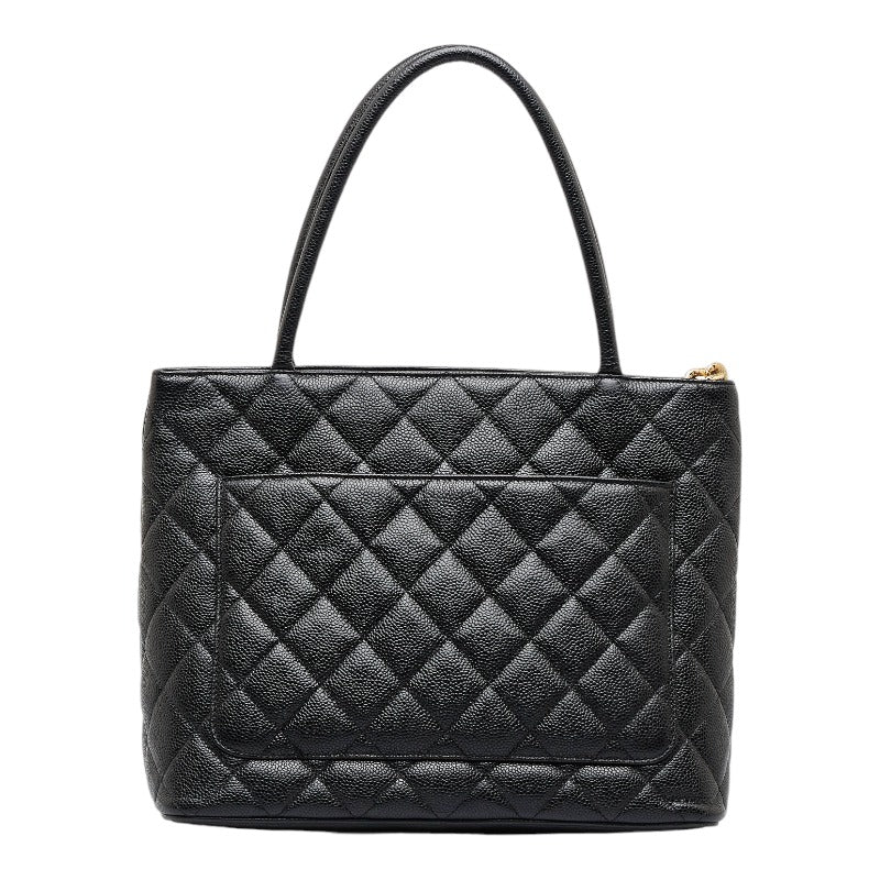 Chanel Coco Mark Handbag Tote Bag Black