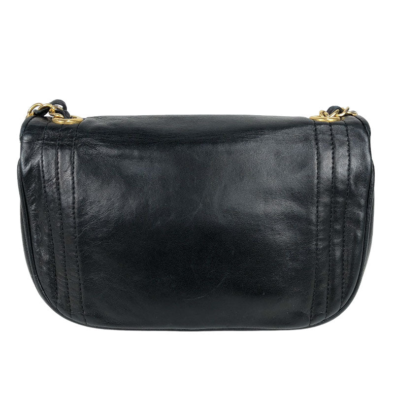 Chanel Coco Mark Chain Hardware Shoulder Bag Black Gold