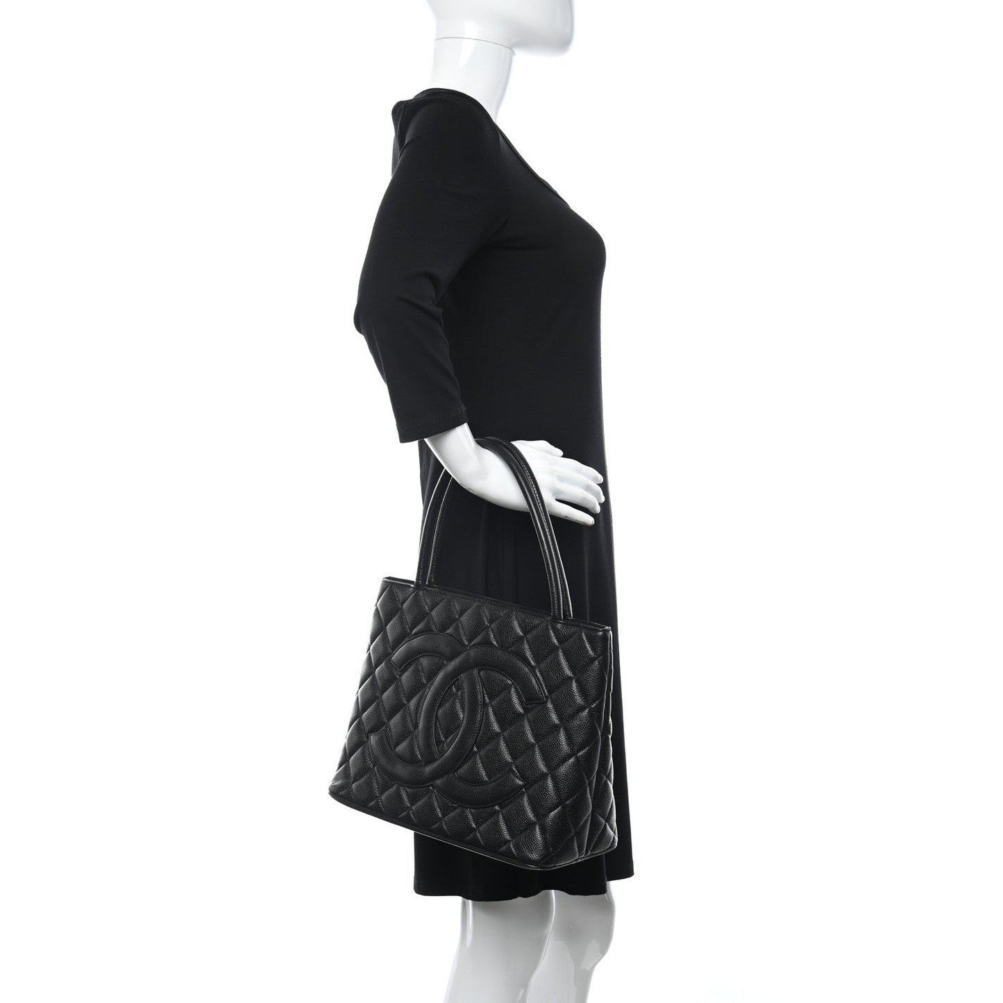 Chanel Caviar Quilted Medallion Tote Black