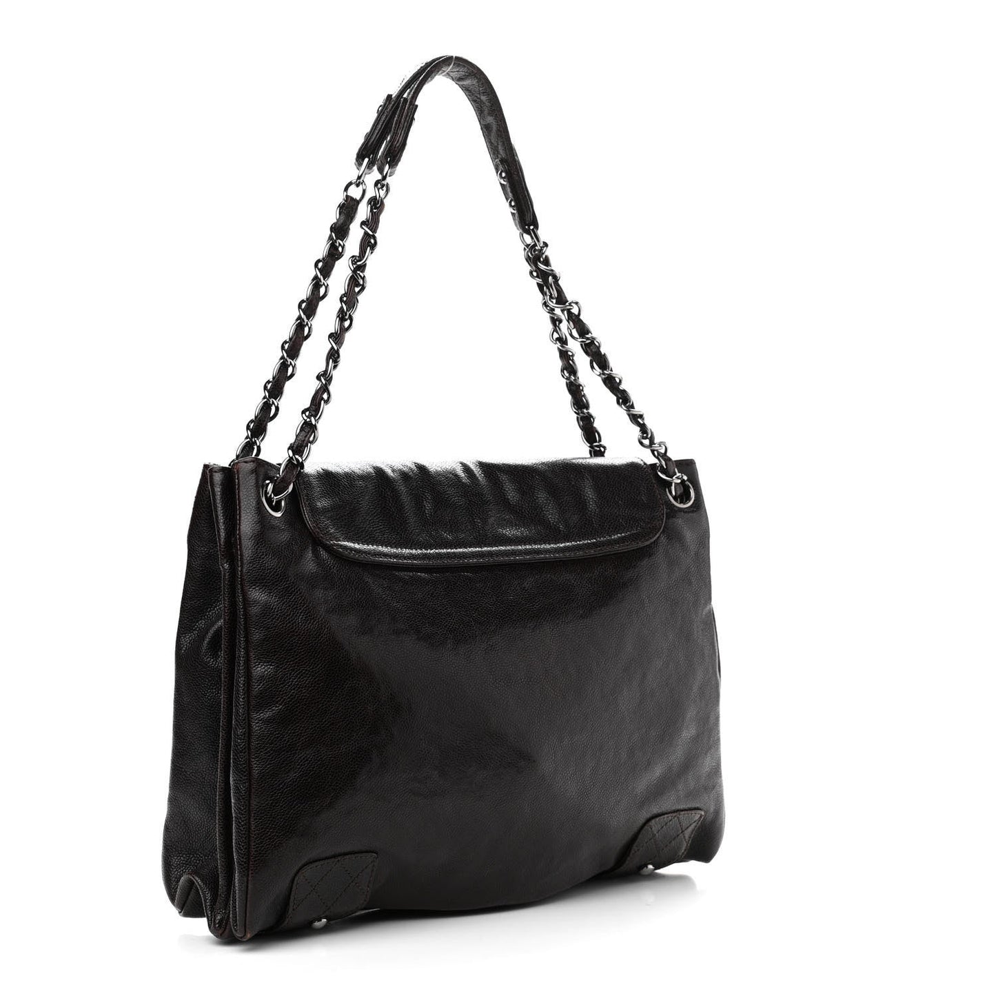 Chanel Caviar Pocket In The City Tote Dark Brown