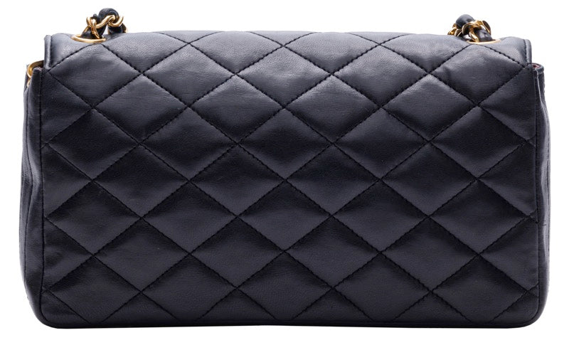 Chanel Matelasse Chain Lambskin Shoulder Bag Black