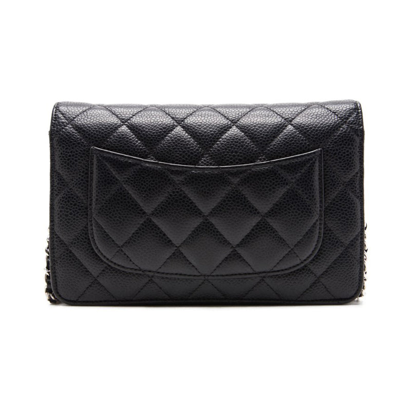 Chanel Coco Mark Chain Wallet Dark Navy Black