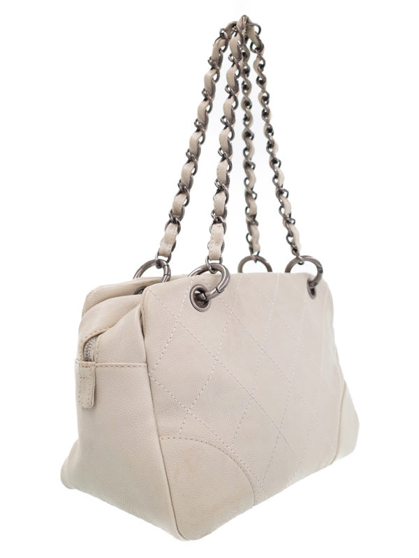 Chanel Wild Stitch Chain Shoulder Bag Ivory