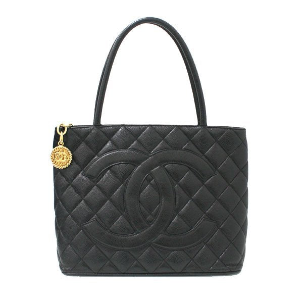 Chanel Tote Bag Caviar Skin Black GP Fittings