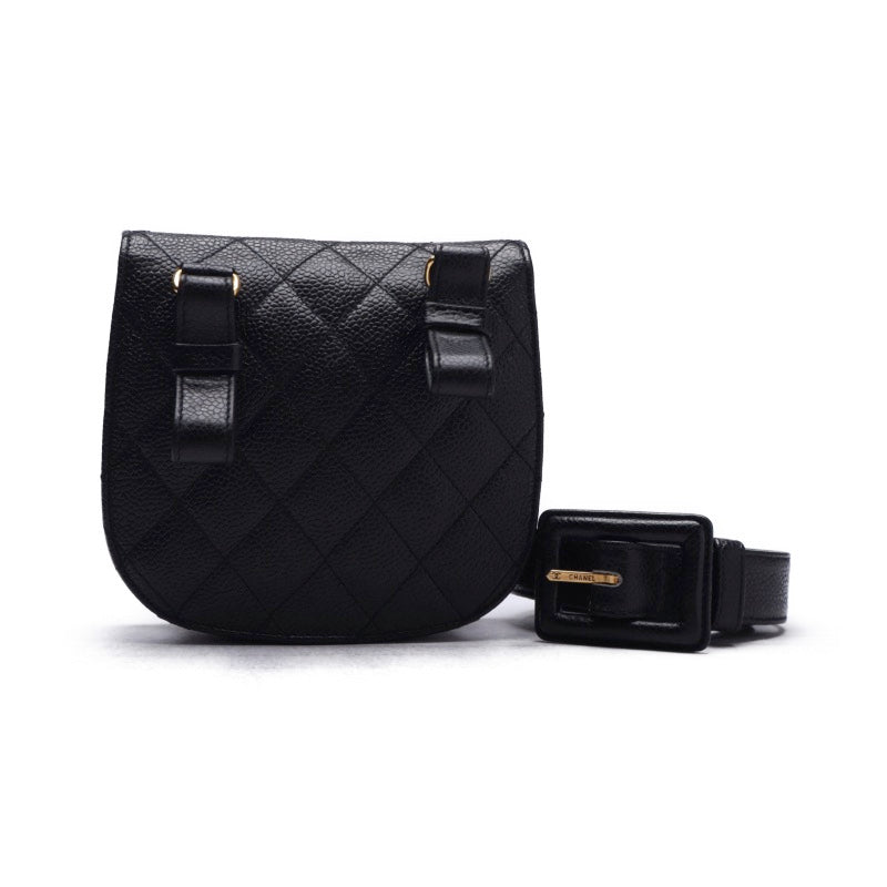 Chanel Matelasse Waist Bag Caviar Skin Black