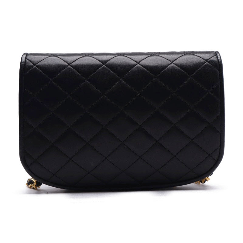 Chanel Matelasse Round Flap Chain Lambskin Black