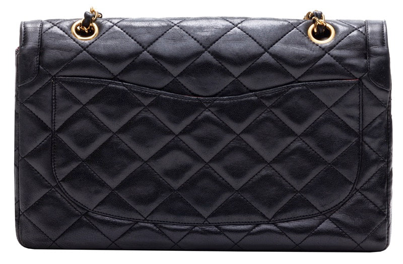Chanel Matelasse Double Flap Chain Lambskin Black
