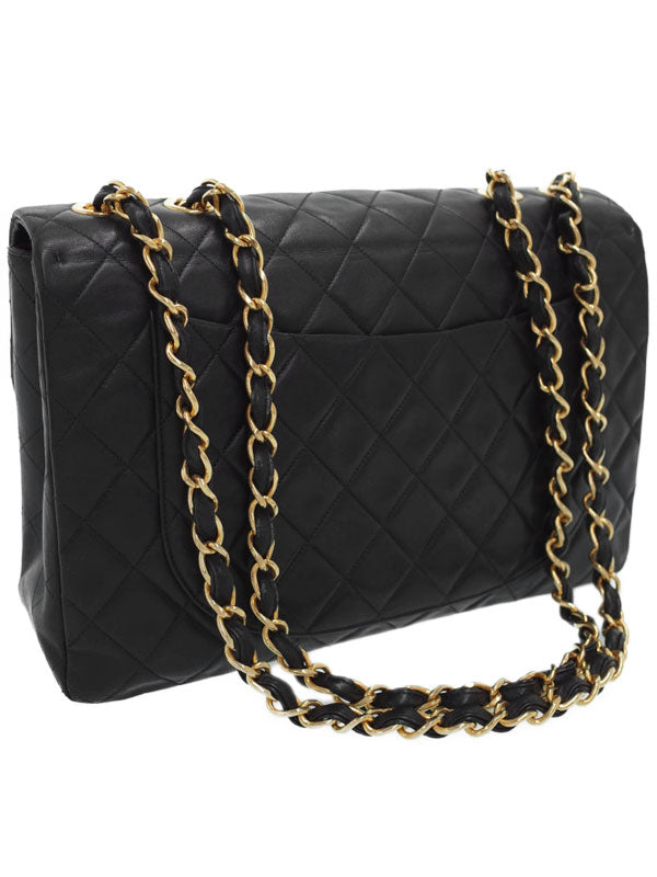 Chanel Deca Matelasse Chain Shoulder Bag Black