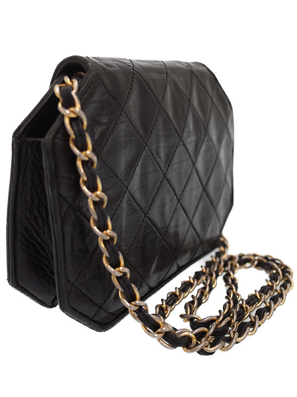 Chanel Matelasse Mini Chain Shoulder Bag Black