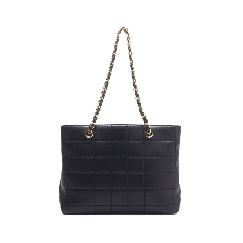 Chanel Chocolate Bar Double Chain Lambskin Black