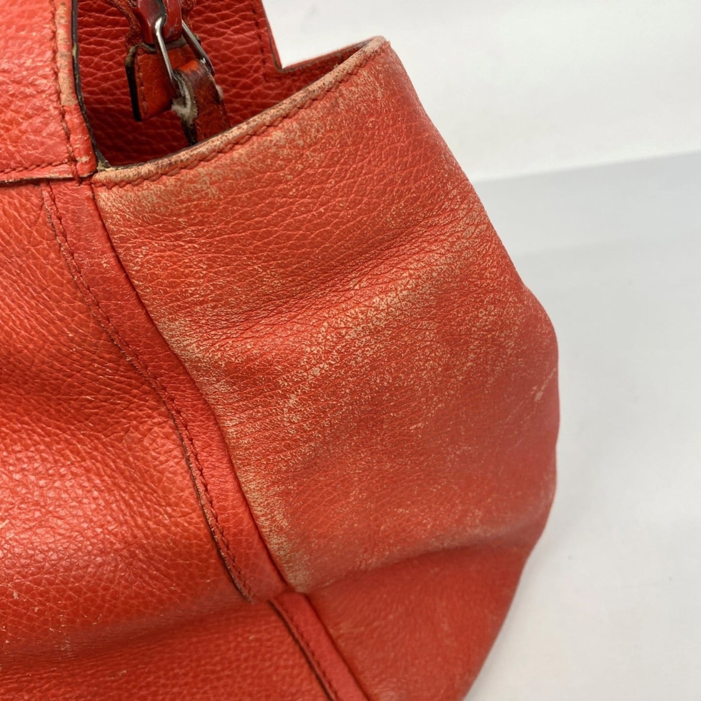 Gucci Red Color Leather Tote Bag ( )