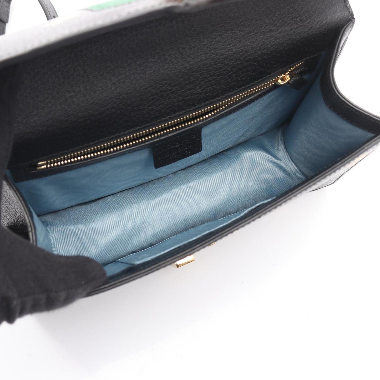 Gucci Black Gold Leather Shoulder Bag ( )