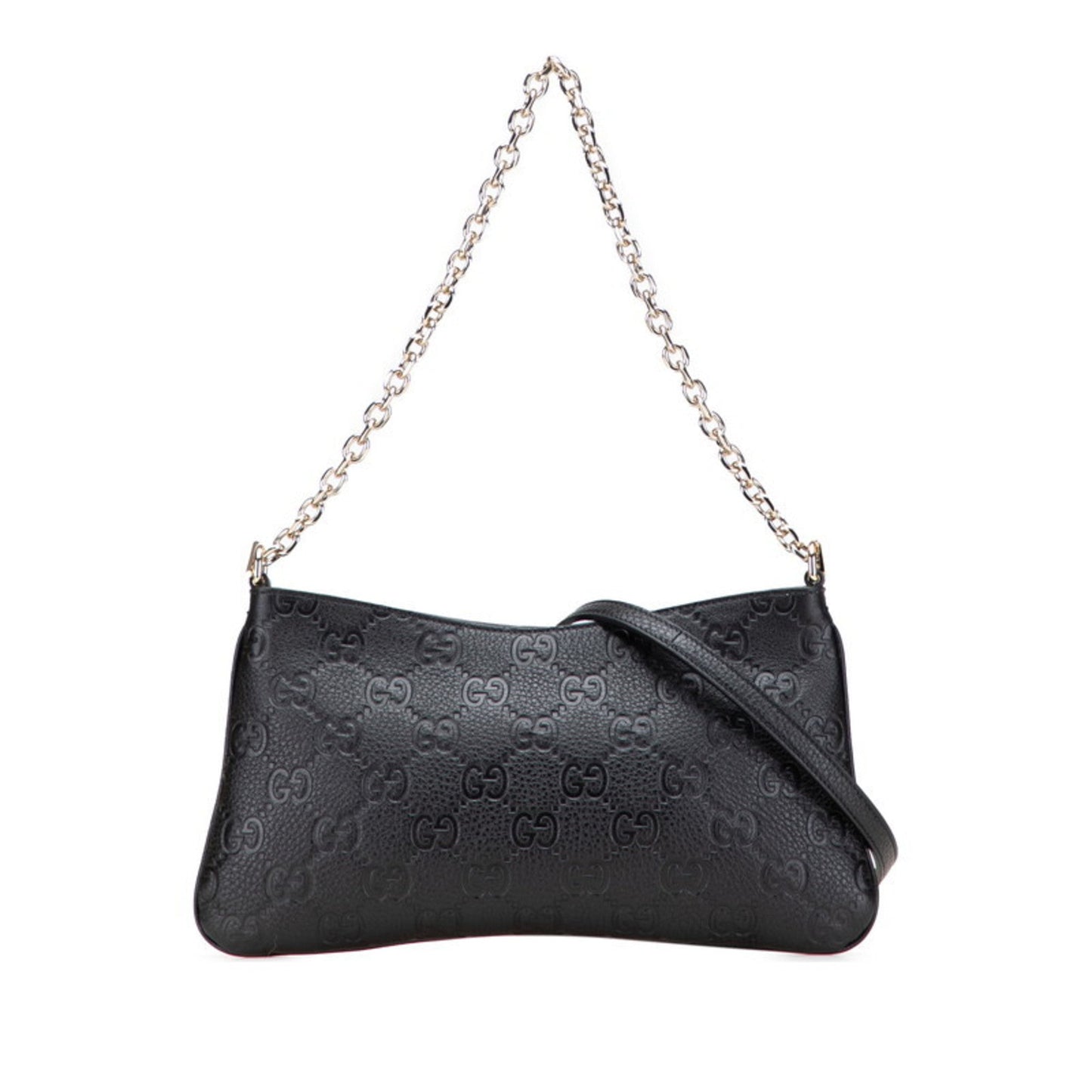 Gucci Black Leather Handbag Shoulder Bag ( )