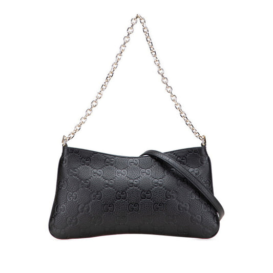 Gucci Black Leather Handbag Shoulder Bag ( )