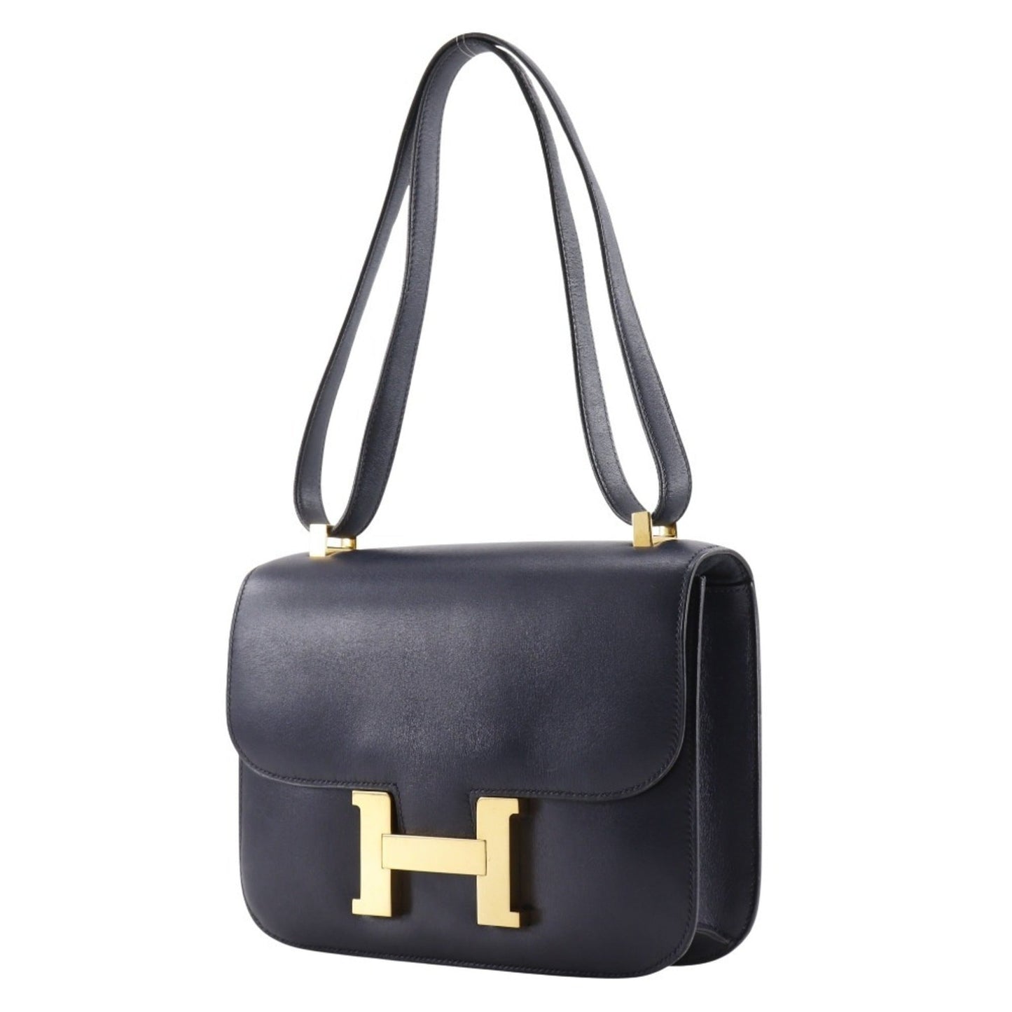 Hermes Navy Box Calf Leather Shoulder Bag ( )