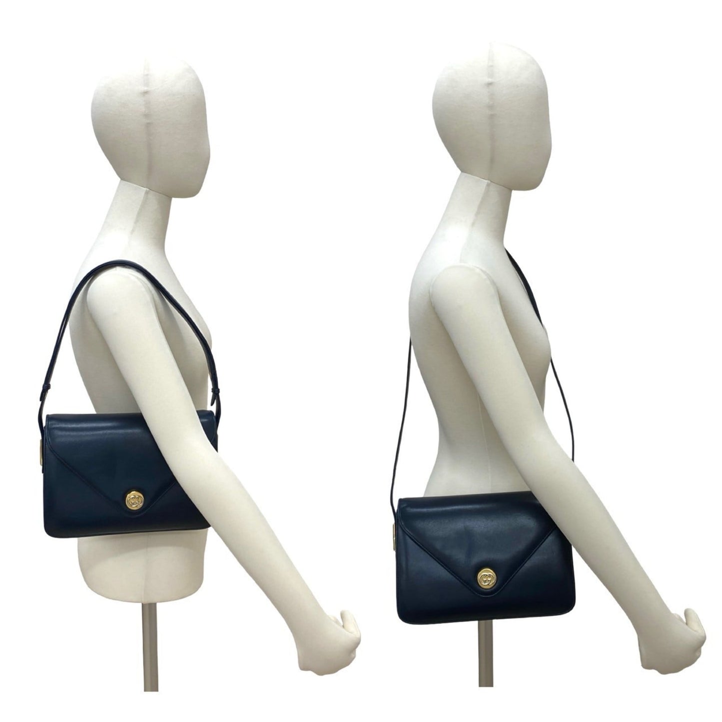 Gucci Navy Leather Pochette Shoulder Bag ( )