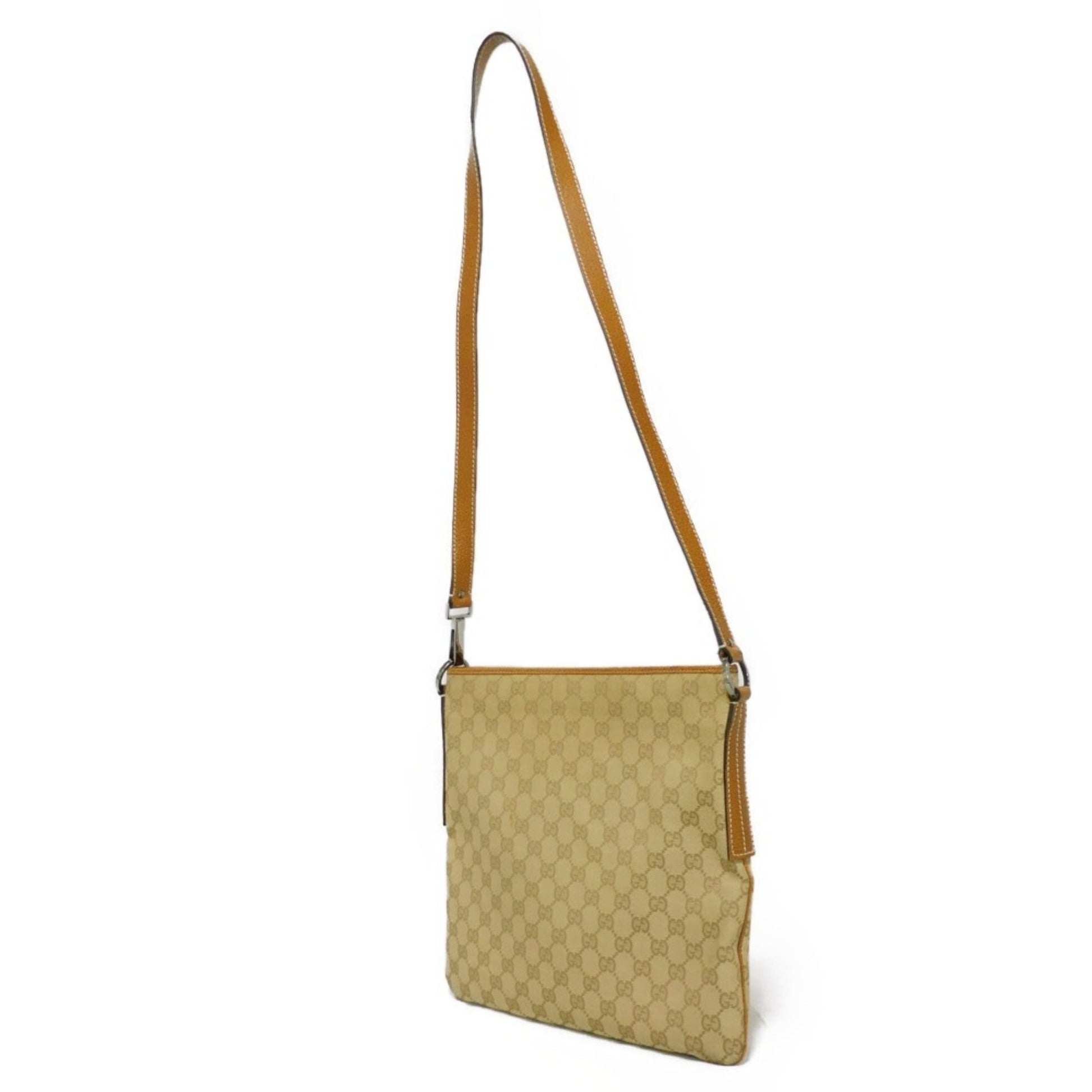 Gucci Leather Canvas Shoulder Bag