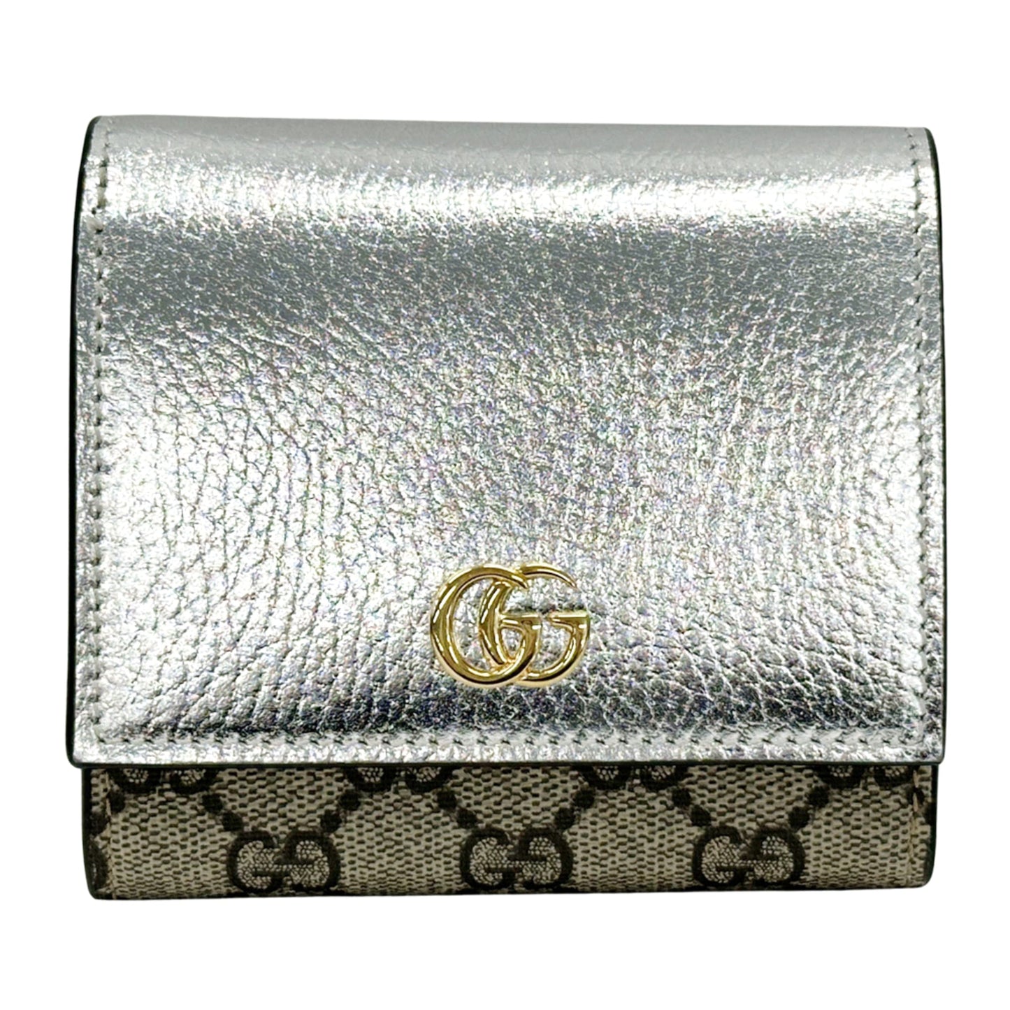 Gucci Silver Beige Pvc Wallet (Tri-Fold) ( )