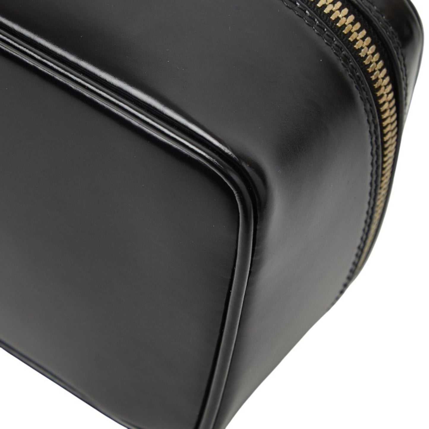 Gucci Black Leather Handbag Vanity Bag ( )