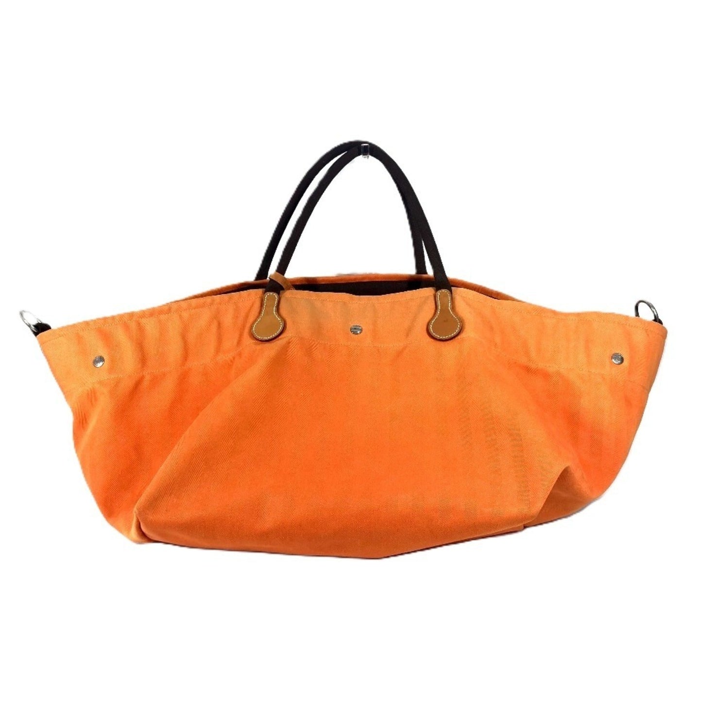 Hermes Orange Canvas Boston Bag Shoulder Bag ( )