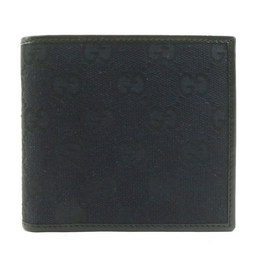 Gucci Black Gg Canvas Wallet (Bi-Fold) ( )