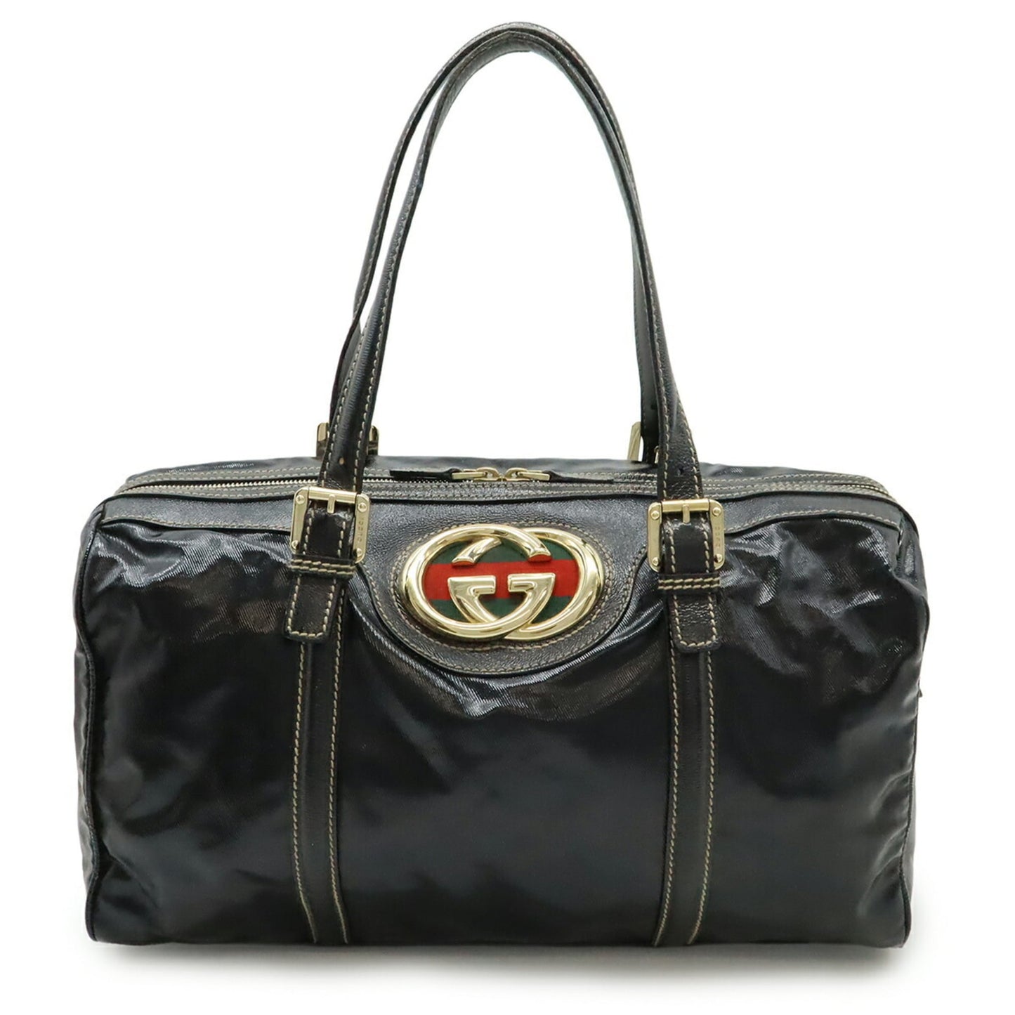 Gucci Black Coated Canvas Handbag ( )