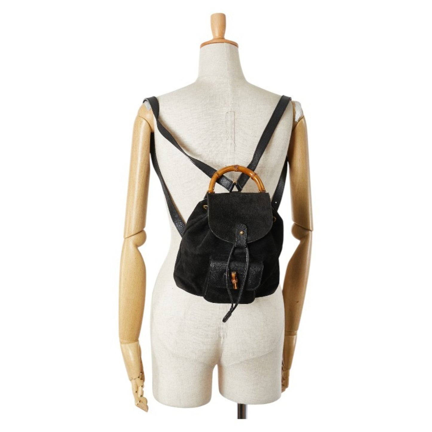 Gucci Black Leather Suede Backpack ( )