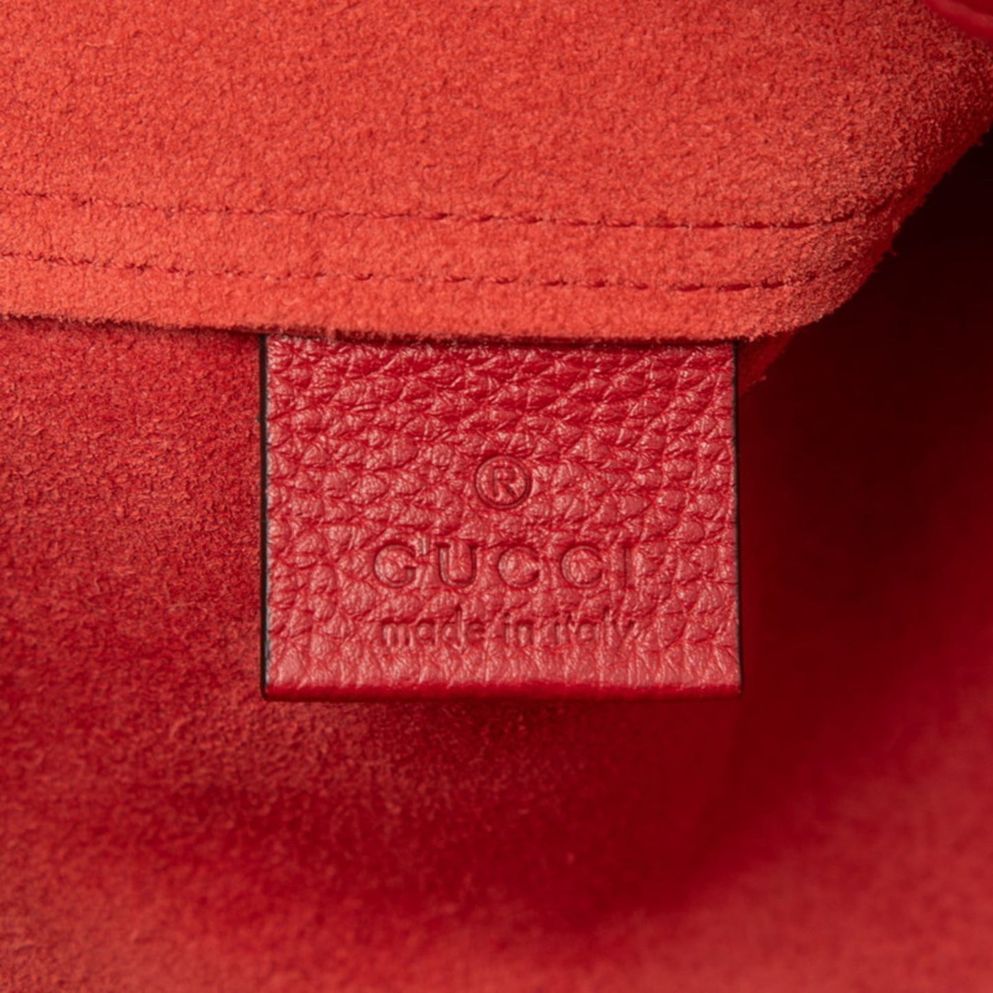 Gucci Beige Red Color Leather Shoulder Bag Tote Bag ( )