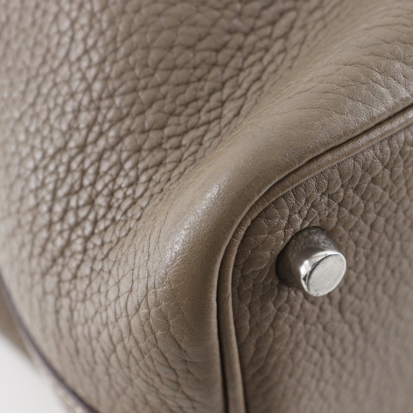 Hermes Picotin Etoupe Gray Taurillon Clemence Leather Handbag ( )