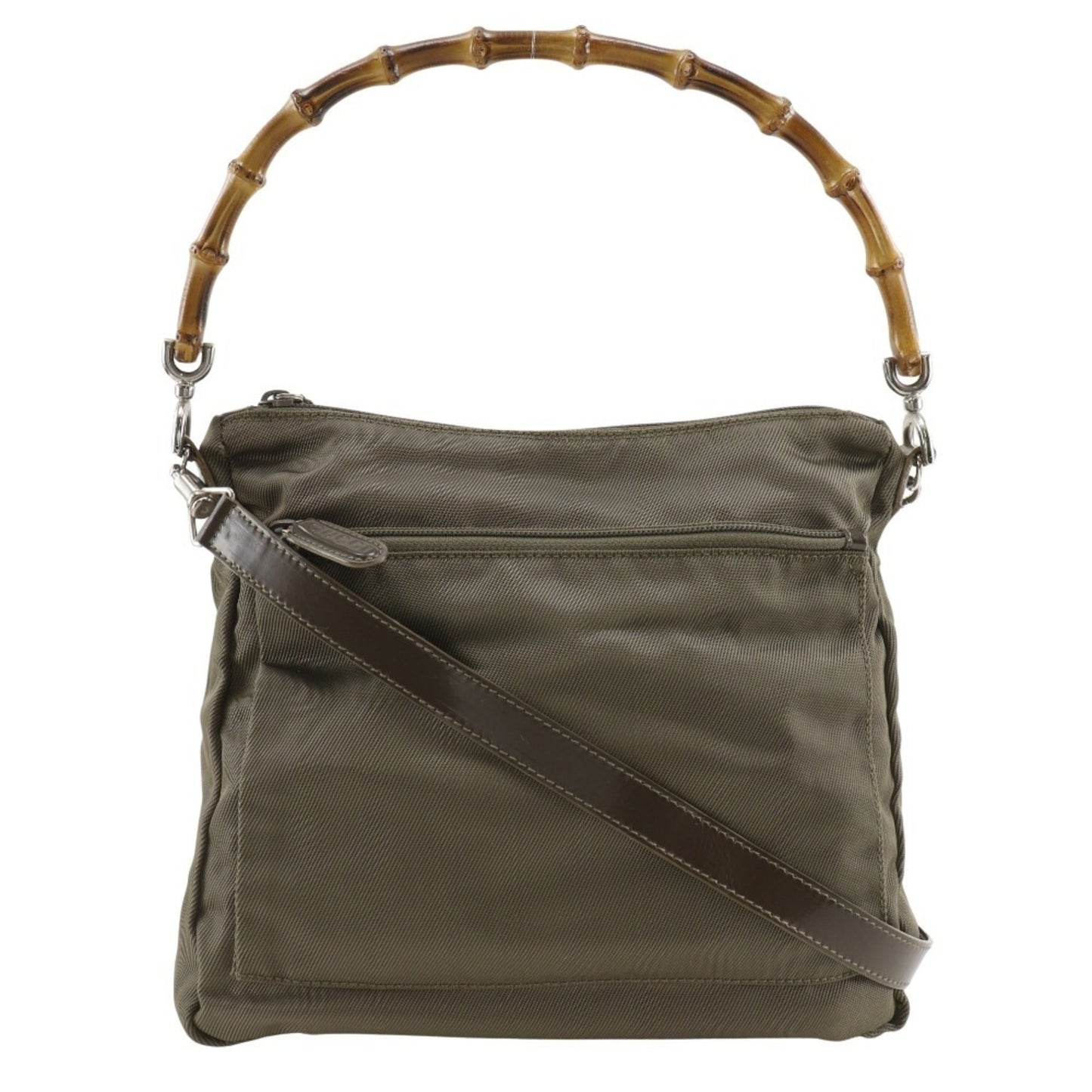 Gucci Khaki Nylon Canvas Shoulder Bag ( )