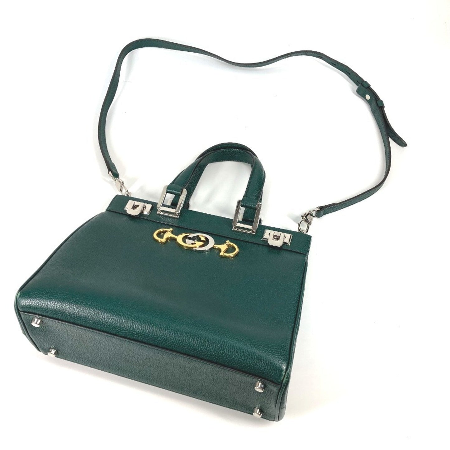 Gucci Green Leather Handbag Shoulder Bag ( )