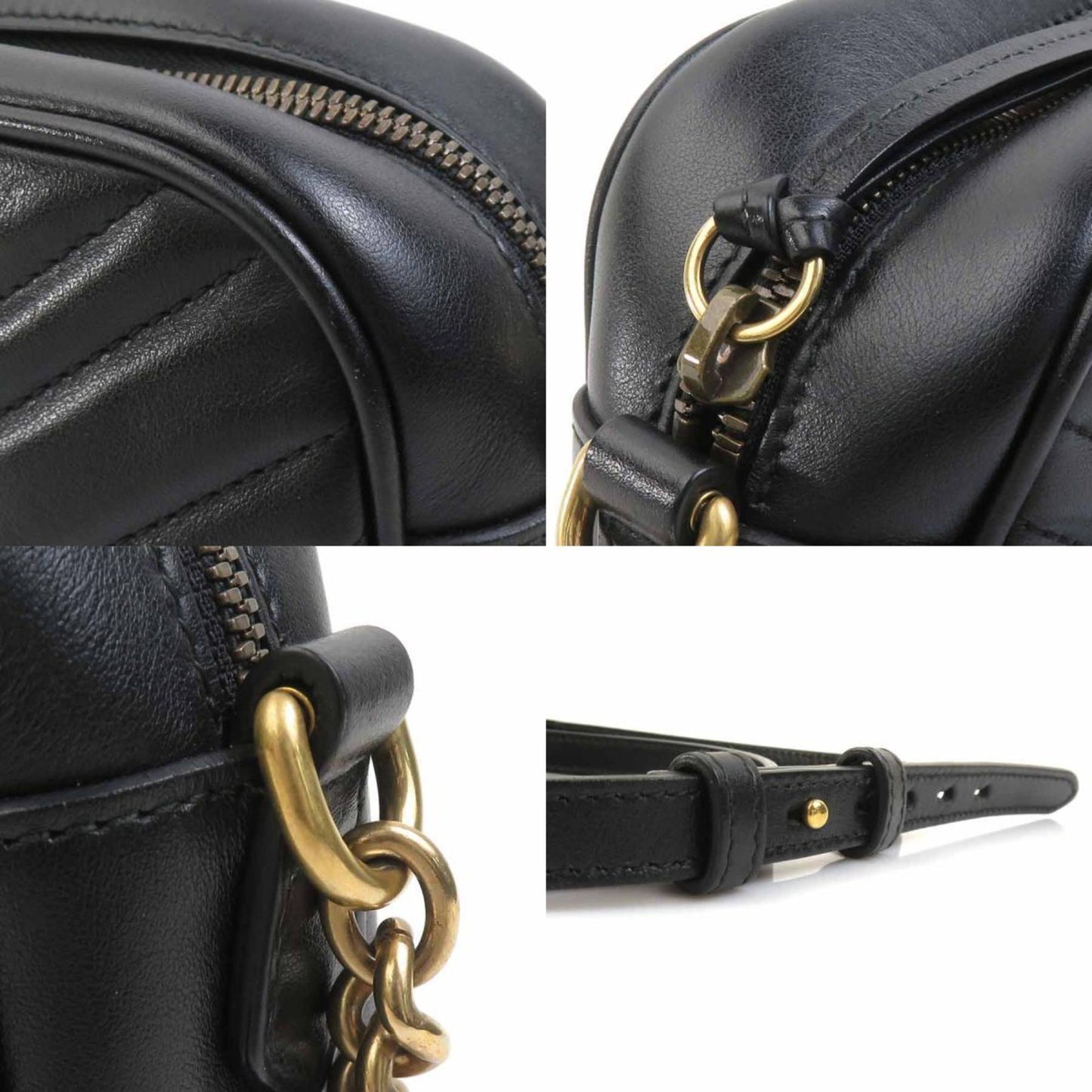 Gucci Black Leather Shoulder Bag ( )