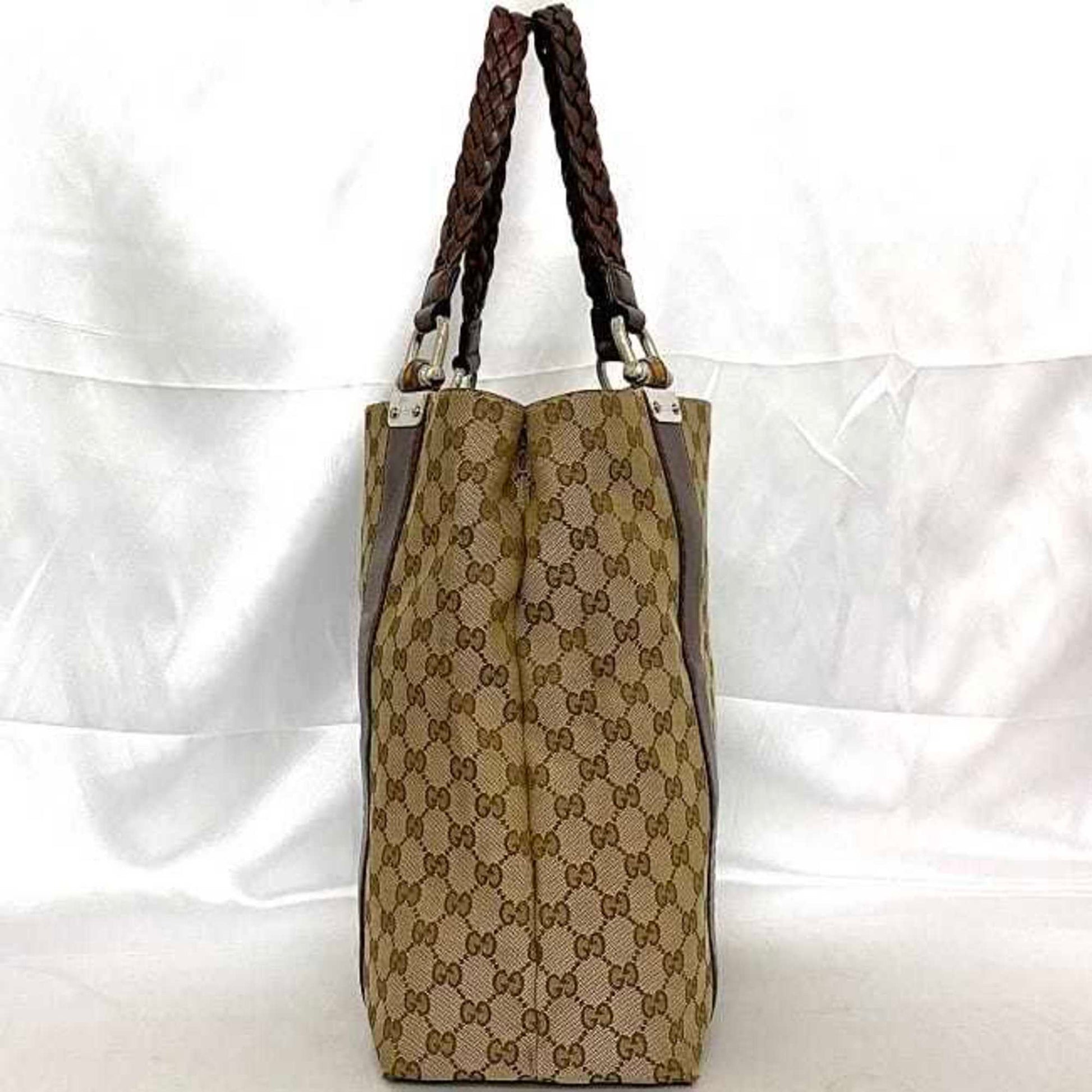 Gucci Leather Canvas Tote