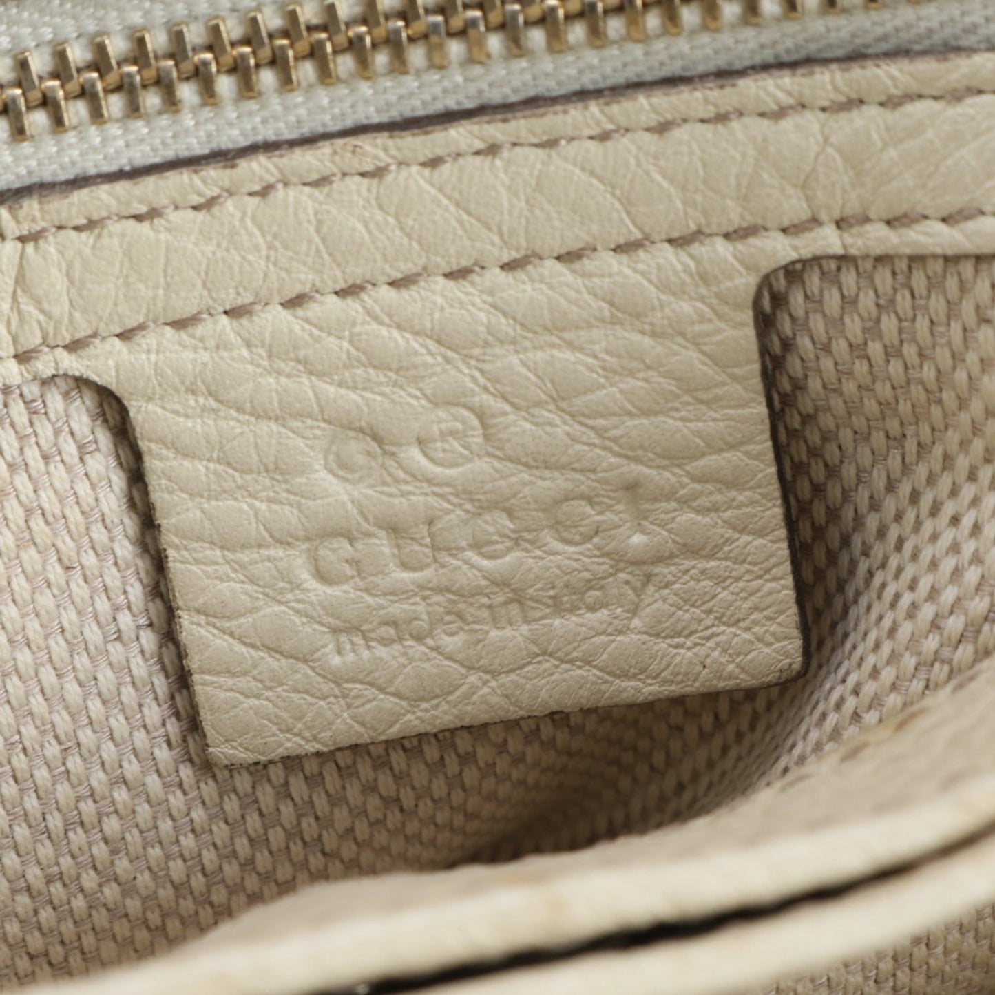 Gucci Beige Leather Canvas Shoulder Bag ( )
